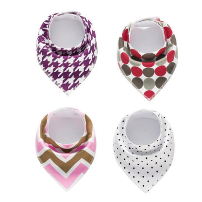 4 pcs Lot Bibs Burp Cloth Cotton Bandana Accessories