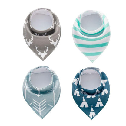 4 pcs Lot Bibs Burp Cloth Cotton Bandana Accessories