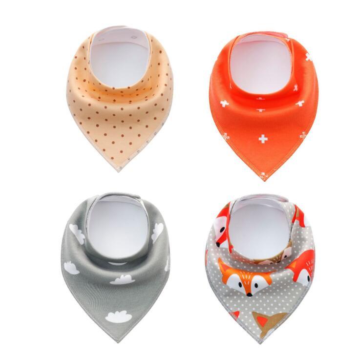 4 pcs Lot Bibs Burp Cloth Cotton Bandana Accessories