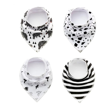 4 pcs Lot Bibs Burp Cloth Cotton Bandana Accessories