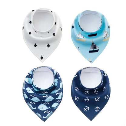 4 pcs Lot Bibs Burp Cloth Cotton Bandana Accessories