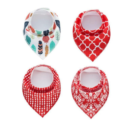 4 pcs Lot Bibs Burp Cloth Cotton Bandana Accessories