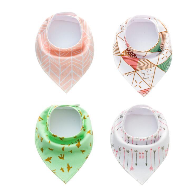 4 pcs Lot Bibs Burp Cloth Cotton Bandana Accessories