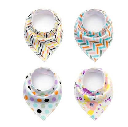 4 pcs Lot Bibs Burp Cloth Cotton Bandana Accessories