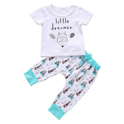 Newborn Baby Clothes Set T-shirt Tops+Pants Little Boys and Girls Outfits