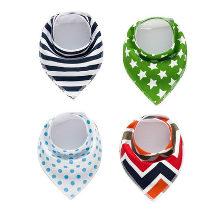 4 pcs Lot Bibs Burp Cloth Cotton Bandana Accessories