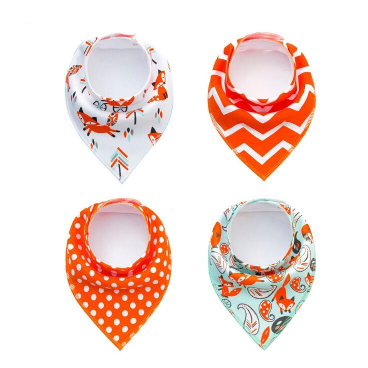 4 pcs Lot Bibs Burp Cloth Cotton Bandana Accessories