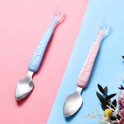 Baby Fruit Double-headed Mud Scraping Spoon 304 Stainless Steel